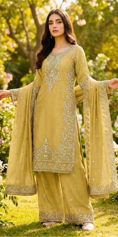 SRK 5316 Yellow Organza Silk Salwar Suit Perfect for Wedding, Party, Makar Sankranti, Eid, Durga Puja – . Affordable Price ₹2149. Delivery 4-6 Workin | Casual Suits, Jump Suits, Creative suits, Designer Suits, Palazzo Suits, Party Wear Suits, Patiala Suits, Salwar suit, Straight Suits