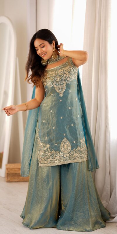 KB 306 Blue Fendy Silk Salwar Suit with Mirror Work & Embroidery Work. Best Price ₹1999. Delivery 4-6 Working Days. Shop now. | Casual Suits, Jump Suits, Creative suits, Designer Suits, Palazzo Suits, Party Wear Suits, Patiala Suits, Salwar suit, Straight Suits