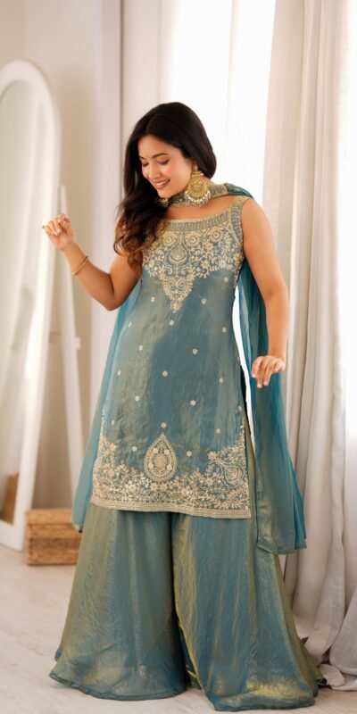 KB 306 Blue Fendy Silk Salwar Suit with Mirror Work & Embroidery Work. Best Price ₹1999. Delivery 4-6 Working Days. Shop now. | Casual Suits, Jump Suits, Creative suits, Designer Suits, Palazzo Suits, Party Wear Suits, Patiala Suits, Salwar suit, Straight Suits