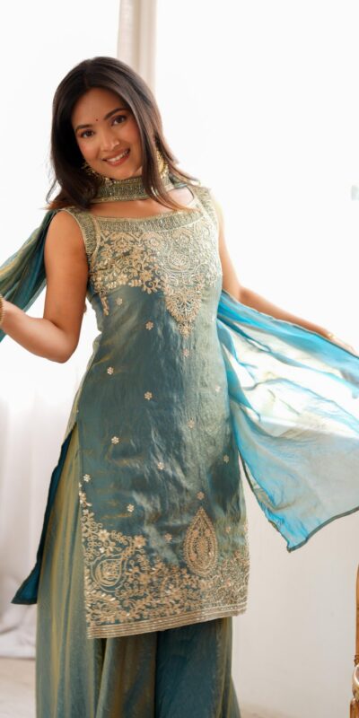 KB 306 Blue Fendy Silk Salwar Suit with Mirror Work & Embroidery Work. Best Price ₹1999. Delivery 4-6 Working Days. Shop now. | Casual Suits, Jump Suits, Creative suits, Designer Suits, Palazzo Suits, Party Wear Suits, Patiala Suits, Salwar suit, Straight Suits