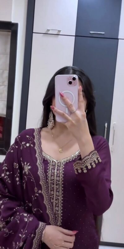 JF 048 Wine Color Georgette Salwar Suit with Designer Work. Affordable Price ₹2149. Delivery 4-6 Working Days. Online Shop now. | Casual Suits, Jump Suits, Creative suits, Designer Suits, Palazzo Suits, Party Wear Suits, Patiala Suits, Salwar suit, Straight Suits