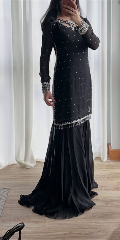 SRK 5353 Black Faux Georgette Salwar Suit Perfect for Wedding, Party, Family Gatherings, Sangeet, Housewarming – . Affordable Price ₹1949. Days | Casual Suits, Jump Suits, Creative suits, Designer Suits, Palazzo Suits, Party Wear Suits, Patiala Suits, Salwar suit, Straight Suits