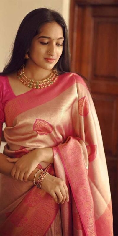 KP 5025 Pink in Soft Lichi Silk Jacquard Work Designer Work Saree . Exclusive Offer ₹1449. Delivery 4-6 Working Days. Shop now. | Creative Sarees, Bollywood Sarees, Designer Sarees, Embroidered Sarees, Ethnic Saree, Modern Digital sarees, Party Wear Sarees, Sarees