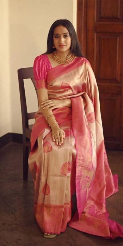 KP 5025 Pink in Soft Lichi Silk Jacquard Work Designer Work Saree . Exclusive Offer ₹1449. Delivery 4-6 Working Days. Shop now. | Creative Sarees, Bollywood Sarees, Designer Sarees, Embroidered Sarees, Ethnic Saree, Modern Digital sarees, Party Wear Sarees, Sarees