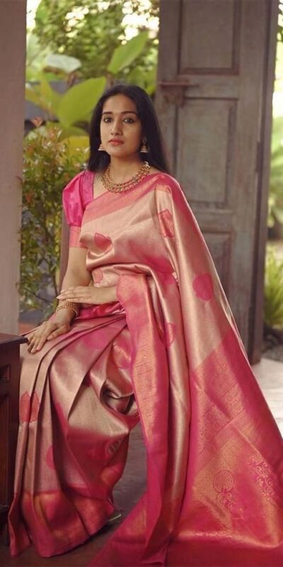 KP 5025 Pink in Soft Lichi Silk Jacquard Work Designer Work Saree . Exclusive Offer ₹1449. Delivery 4-6 Working Days. Shop now. | Creative Sarees, Bollywood Sarees, Designer Sarees, Embroidered Sarees, Ethnic Saree, Modern Digital sarees, Party Wear Sarees, Sarees
