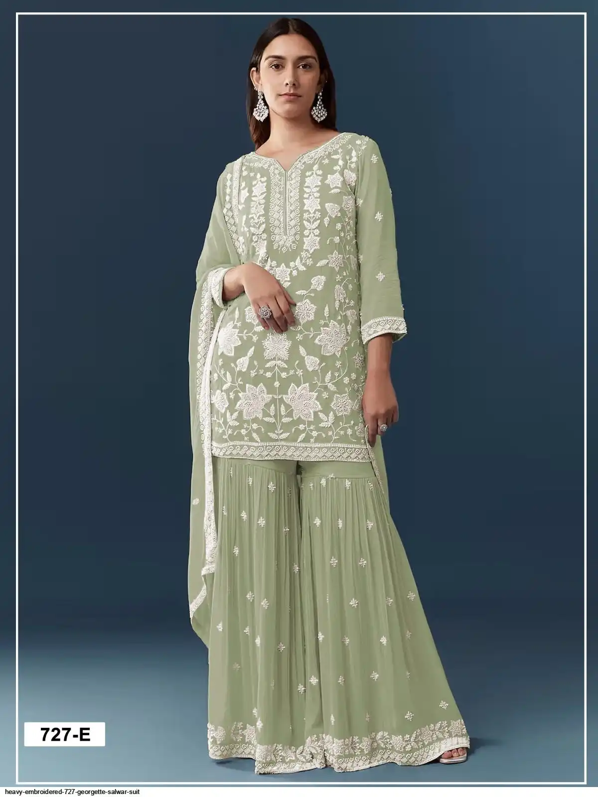 FC 727 Pista Chiffon Georgette Salwar Suit. Perfect for Wedding, Party, Baby Shower, Pooja, Temple Visit – Grab it for ₹2599. Delivery 4-6 Work | Casual Suits, Jump Suits, Creative suits, Designer Suits, Palazzo Suits, Party Wear Suits, Patiala Suits, Salwar suit, Straight Suits