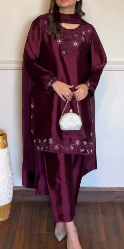KD 1623 Wine American Silk Salwar Suit Perfect for Wedding, Party, Onam, Family Gatherings, Baisakhi – . Affordable Price ₹1999. Delivery 4-6 Working Days | Casual Suits, Jump Suits, Creative suits, Designer Suits, Palazzo Suits, Party Wear Suits, Patiala Suits, Salwar suit, Straight Suits