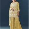 FC 727 Yellow Chiffon Georgette Salwar Suit. Perfect for Wedding, Party, Baby Shower, Pooja, Temple Visit – Grab it for ₹2599. Delivery 4-6 Work | Casual Suits, Jump Suits, Creative suits, Designer Suits, Palazzo Suits, Party Wear Suits, Patiala Suits, Salwar suit, Straight Suits