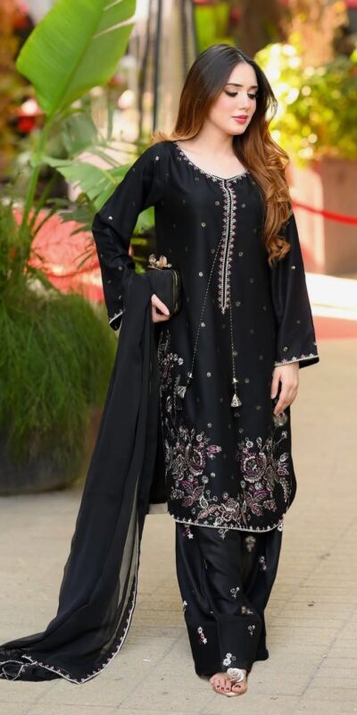SSR 543 Black Satin Glass Salwar Suit with Embroidery Work & Thread Embroidery. Best Price ₹2149. Delivery 4-6 Working Days. Shop now. | Casual Suits, Jump Suits, Creative suits, Designer Suits, Palazzo Suits, Party Wear Suits, Patiala Suits, Salwar suit, Straight Suits