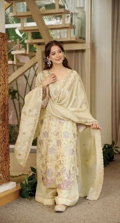 RTC 6030 Cream Vichitra Silk Salwar Suit with Embroidery Work. Wedding, Party, Festive, Events, Grab it for ₹2649. Delivery 4-6 Working Days. Shop now. | Casual Suits, Jump Suits, Creative suits, Designer Suits, Palazzo Suits, Party Wear Suits, Patiala Suits, Salwar suit, Straight Suits
