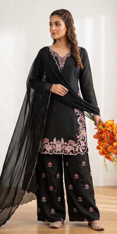 ND 5067 Black Vichitra Silk Salwar Suit with Embroidery Work. Wedding, Party, Festive, Events, Grab it for ₹2399. Delivery 4-6 Working Days. Shop now. | Casual Suits, Jump Suits, Creative suits, Designer Suits, Palazzo Suits, Party Wear Suits, Patiala Suits, Salwar suit, Straight Suits