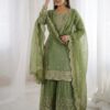 ZSR 3167 Green Fendy Silk Salwar Suitwith Embroidery Work & Lace Work. Now at just ₹2149. Delivery 4-6 Working Days. Shop now. | Casual Suits, Jump Suits, Creative suits, Designer Suits, Palazzo Suits, Party Wear Suits, Patiala Suits, Salwar suit, Straight Suits