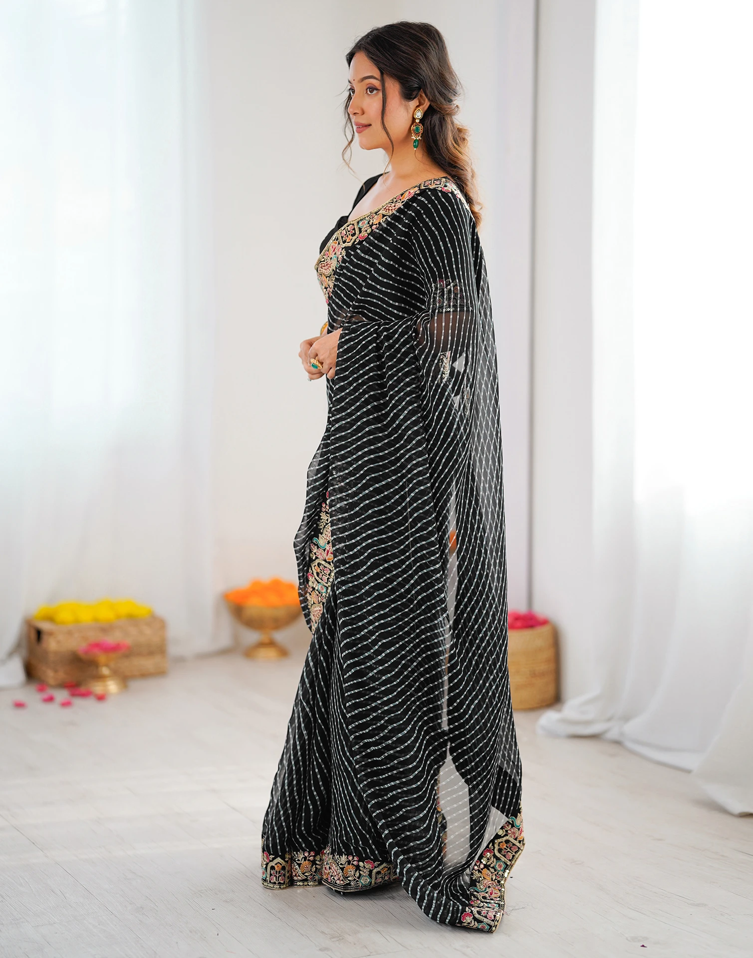 SP 79 Black Faux Georgette Saree Perfect for Wedding, Party, Lohri, Engagement, Baby Shower – . Now at just ₹1999. Delivery 4-6 Working Days. Shop now | Creative Sarees, Bollywood Sarees, Designer Sarees, Embroidered Sarees, Ethnic Saree, Modern Digital sarees, Party Wear Sarees, Sarees