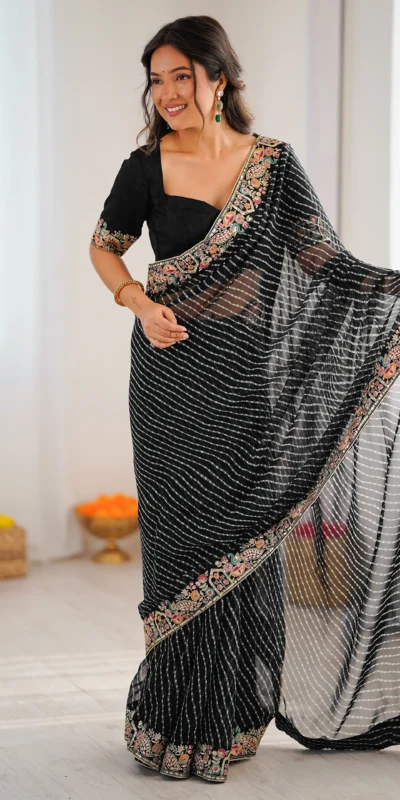 SP 79 Black Faux Georgette Saree Perfect for Wedding, Party, Lohri, Engagement, Baby Shower – . Now at just ₹1999. Delivery 4-6 Working Days. Shop now | Creative Sarees, Bollywood Sarees, Designer Sarees, Embroidered Sarees, Ethnic Saree, Modern Digital sarees, Party Wear Sarees, Sarees