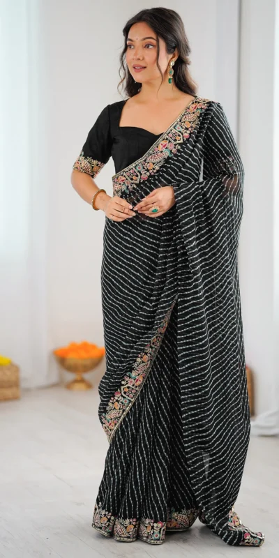 SP 79 Black Faux Georgette Saree Perfect for Wedding, Party, Lohri, Engagement, Baby Shower – . Now at just ₹1999. Delivery 4-6 Working Days. Shop now | Creative Sarees, Bollywood Sarees, Designer Sarees, Embroidered Sarees, Ethnic Saree, Modern Digital sarees, Party Wear Sarees, Sarees