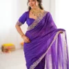 SP 79 Purple Faux Georgette Saree Perfect for Wedding, Party, Lohri, Engagement, Baby Shower – . Now at just ₹1999. Delivery 4-6 Working Days. Shop now | Creative Sarees, Bollywood Sarees, Designer Sarees, Embroidered Sarees, Ethnic Saree, Modern Digital sarees, Party Wear Sarees, Sarees