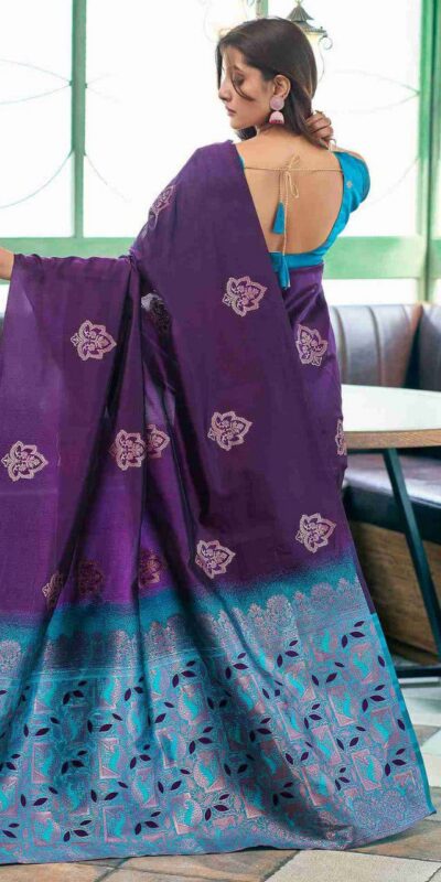 KPR 217 Purple Soft Lichi Silk Jacquard Work Saree with Designer Work Wedding, Party, Festive, Events, Deal ₹1299. Delivery 4-6 Working Days. Shop now. | Creative Sarees, Bollywood Sarees, Designer Sarees, Embroidered Sarees, Ethnic Saree, Modern Digital sarees, Party Wear Sarees, Sarees