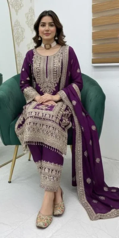 ZD 10020 Wine Chinon Silk Salwar Suit Perfect for Wedding, Party, Ganesh Chaturthi, Baby Shower, Makar Sankranti – . Affordable Price ₹1999. | Casual Suits, Jump Suits, Creative suits, Designer Suits, Palazzo Suits, Party Wear Suits, Patiala Suits, Salwar suit, Straight Suits