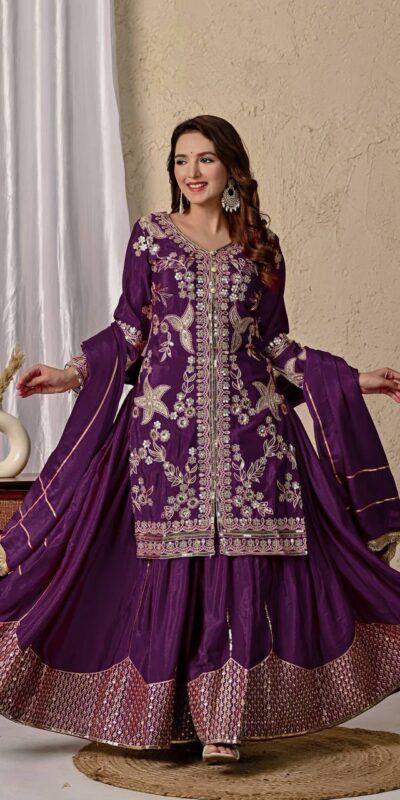 MD 3055 Wine Color Chinon Silk Salwar Suit with Embroidery Work. Online Get it for ₹2149. Delivery 4-6 Working Days. Shop now. | Casual Suits, Jump Suits, Creative suits, Designer Suits, Palazzo Suits, Party Wear Suits, Patiala Suits, Salwar suit, Straight Suits