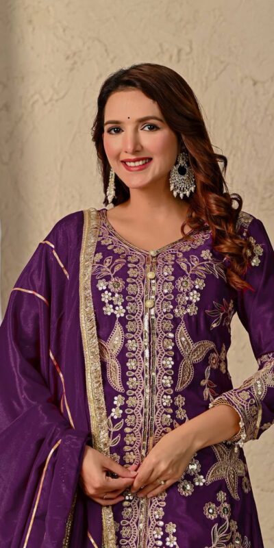 MD 3055 Wine Color Chinon Silk Salwar Suit with Embroidery Work. Online Get it for ₹2149. Delivery 4-6 Working Days. Shop now. | Casual Suits, Jump Suits, Creative suits, Designer Suits, Palazzo Suits, Party Wear Suits, Patiala Suits, Salwar suit, Straight Suits