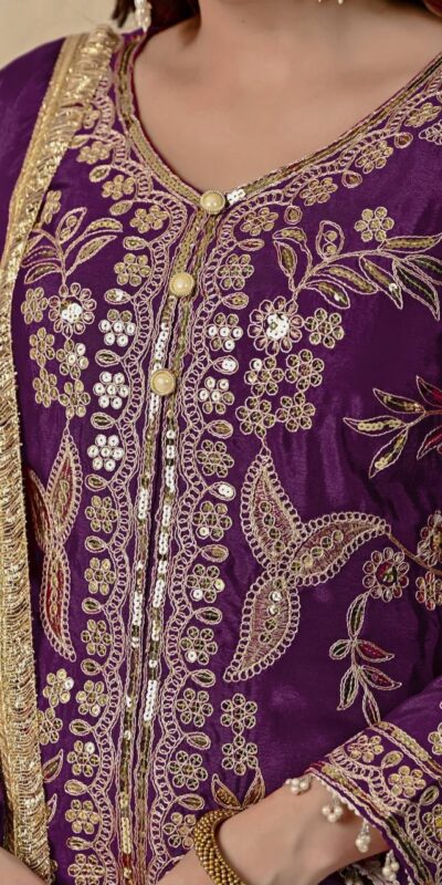 MD 3055 Wine Color Chinon Silk Salwar Suit with Embroidery Work. Online Get it for ₹2149. Delivery 4-6 Working Days. Shop now. | Casual Suits, Jump Suits, Creative suits, Designer Suits, Palazzo Suits, Party Wear Suits, Patiala Suits, Salwar suit, Straight Suits