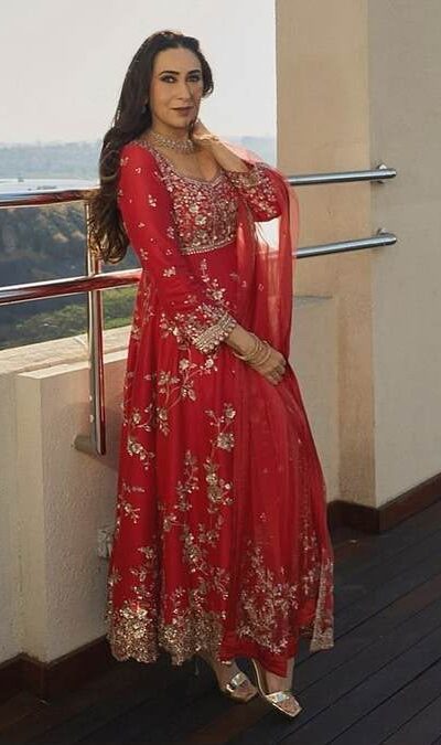 SSR 545 Red in Red Georgette Embroidery Work & Sequins Work Gown . Festive Deal ₹2149. Delivery 4-6 Working Days. Shop now. | Bollywood Gowns, Creative Gowns, Designer Gowns, Embroidered Gowns, Gowns, Party Wear Gowns