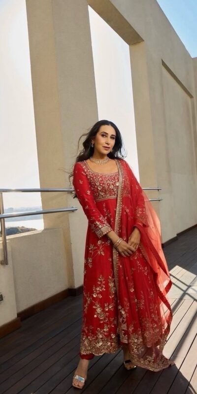 SSR 545 Red in Red Georgette Embroidery Work & Sequins Work Gown . Festive Deal ₹2149. Delivery 4-6 Working Days. Shop now. | Bollywood Gowns, Creative Gowns, Designer Gowns, Embroidered Gowns, Gowns, Party Wear Gowns