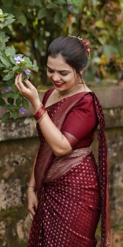 KPR 264 Maroon Soft Lichi Silk Saree with Lace Work & Lace Border. Introductory Price ₹1349. Delivery 4-6 Working Days. Shop now. | Creative Sarees, Bollywood Sarees, Designer Sarees, Embroidered Sarees, Ethnic Saree, Modern Digital sarees, Party Wear Sarees, Sarees