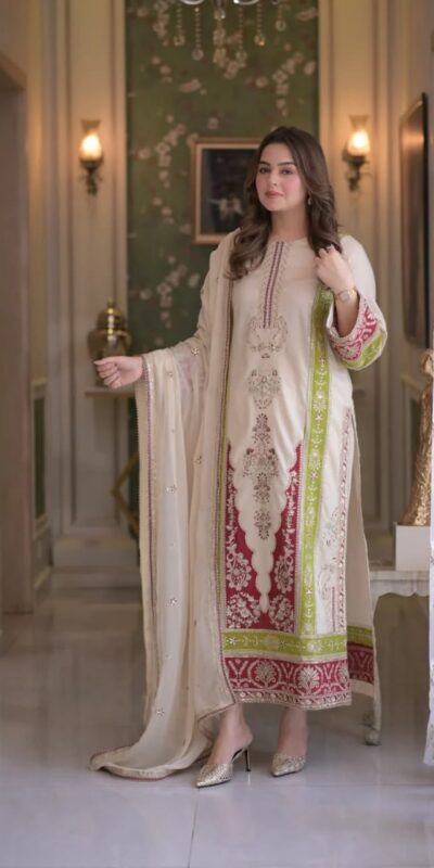 AD 238 Cream Roman Silk Salwar Suit Perfect for Wedding, Party, Lohri, Onam, Reception – . Grab it for ₹2399. Delivery 4-6 Working Days. Shop now. | Casual Suits, Jump Suits, Creative suits, Designer Suits, Palazzo Suits, Party Wear Suits, Patiala Suits, Salwar suit, Straight Suits