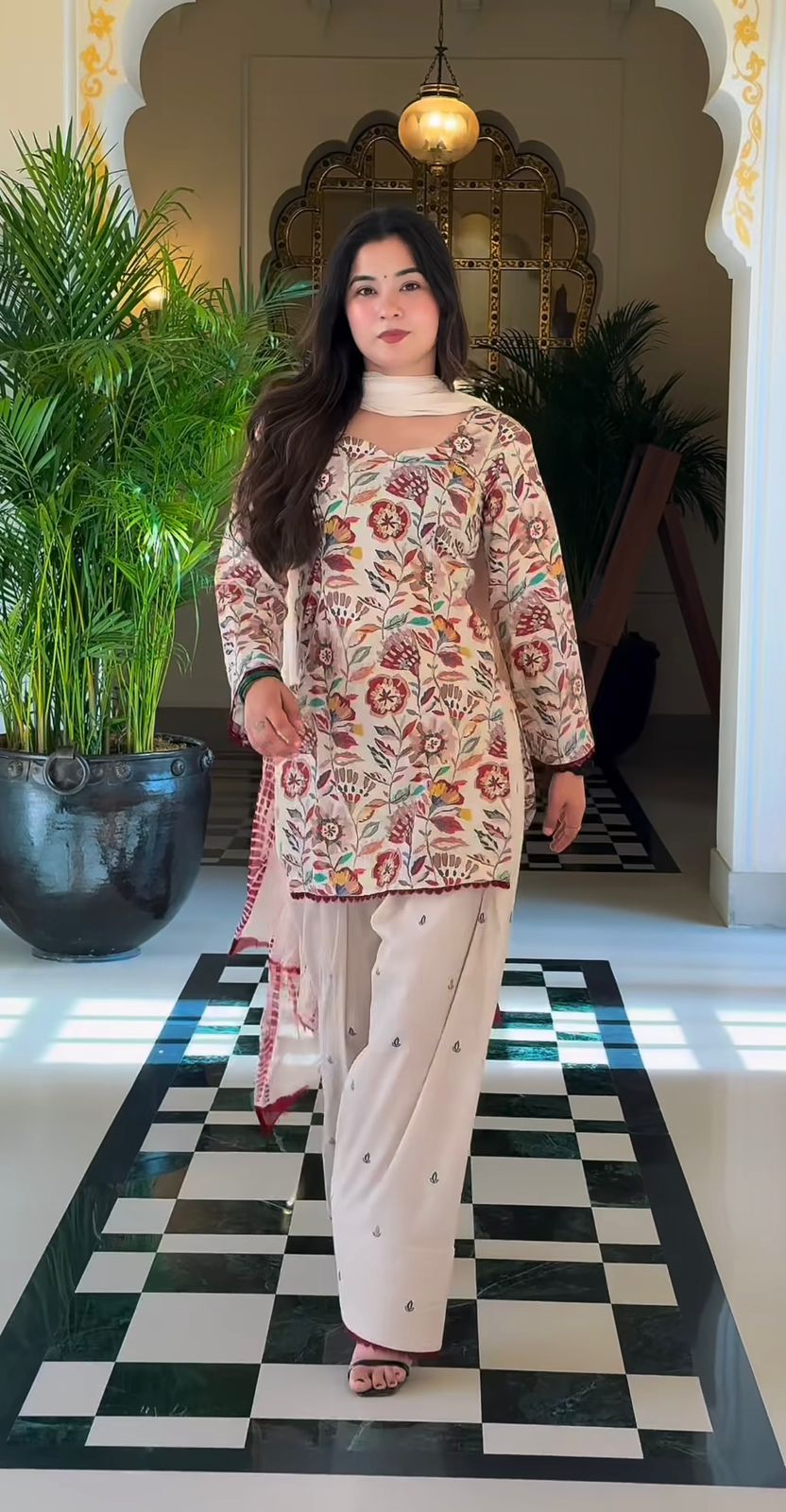 MF 532 Cream Color Cream Cambric Cotton Salwar Suit with Digital Print. Get it for ₹1999. Delivery 4-6 Working Days. Shop now. | Casual Suits, Jump Suits, Creative suits, Designer Suits, Palazzo Suits, Party Wear Suits, Patiala Suits, Salwar suit, Straight Suits