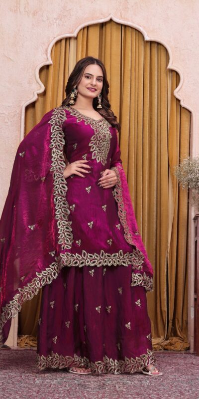 FE 141 Wine Fendy Silk Salwar Suit with Mirror Work & Embroidery Work. Best Price ₹2449. Delivery 4-6 Working Days. Shop now. | Casual Suits, Jump Suits, Creative suits, Designer Suits, Palazzo Suits, Party Wear Suits, Patiala Suits, Salwar suit, Straight Suits