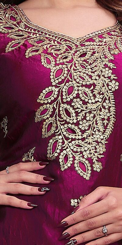 FE 141 Wine Fendy Silk Salwar Suit with Mirror Work & Embroidery Work. Best Price ₹2449. Delivery 4-6 Working Days. Shop now. | Casual Suits, Jump Suits, Creative suits, Designer Suits, Palazzo Suits, Party Wear Suits, Patiala Suits, Salwar suit, Straight Suits