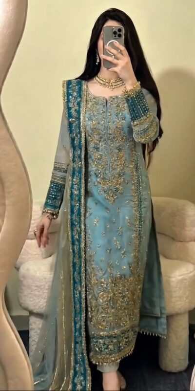 ZSR 3175 Blue Fox Georgette Salwar Suit with Embroidery Work & Sequins Work. Grab it for ₹2399. Delivery 4-6 Working Days. Shop now. | Casual Suits, Jump Suits, Creative suits, Designer Suits, Palazzo Suits, Party Wear Suits, Patiala Suits, Salwar suit, Straight Suits
