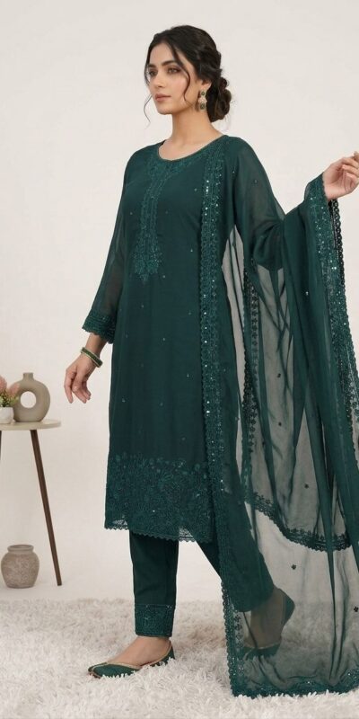 LG 2117 Teal Color Faux Georgette Salwar Suit with Designer Work. Affordable Price ₹2049. Delivery 4-6 Working Days. Shop now. | Casual Suits, Jump Suits, Creative suits, Designer Suits, Palazzo Suits, Party Wear Suits, Patiala Suits, Salwar suit, Straight Suits