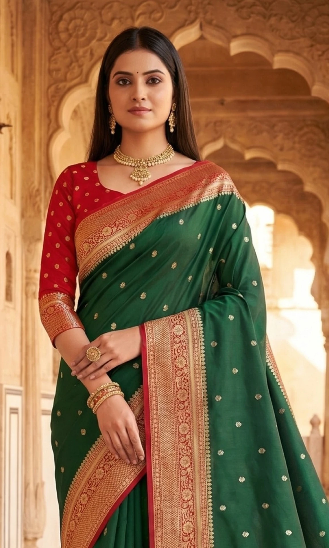 MB 6079 Green Soft Banarasi Silk Saree with Zari Work & Moti Work. Introductory Price ₹1949. Delivery 4-6 Working Days. Shop now. | Creative Sarees, Bollywood Sarees, Designer Sarees, Embroidered Sarees, Ethnic Saree, Modern Digital sarees, Party Wear Sarees, Sarees