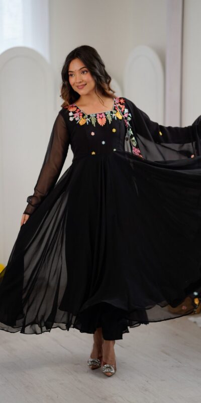 NSR 901 Black Faux Georgette Salwar Suit with Lace Work & Embroidery Work. Introductory Price ₹2099. Delivery 4-6 Working Days. Shop now. | Casual Suits, Jump Suits, Creative suits, Designer Suits, Palazzo Suits, Party Wear Suits, Patiala Suits, Salwar suit, Straight Suits