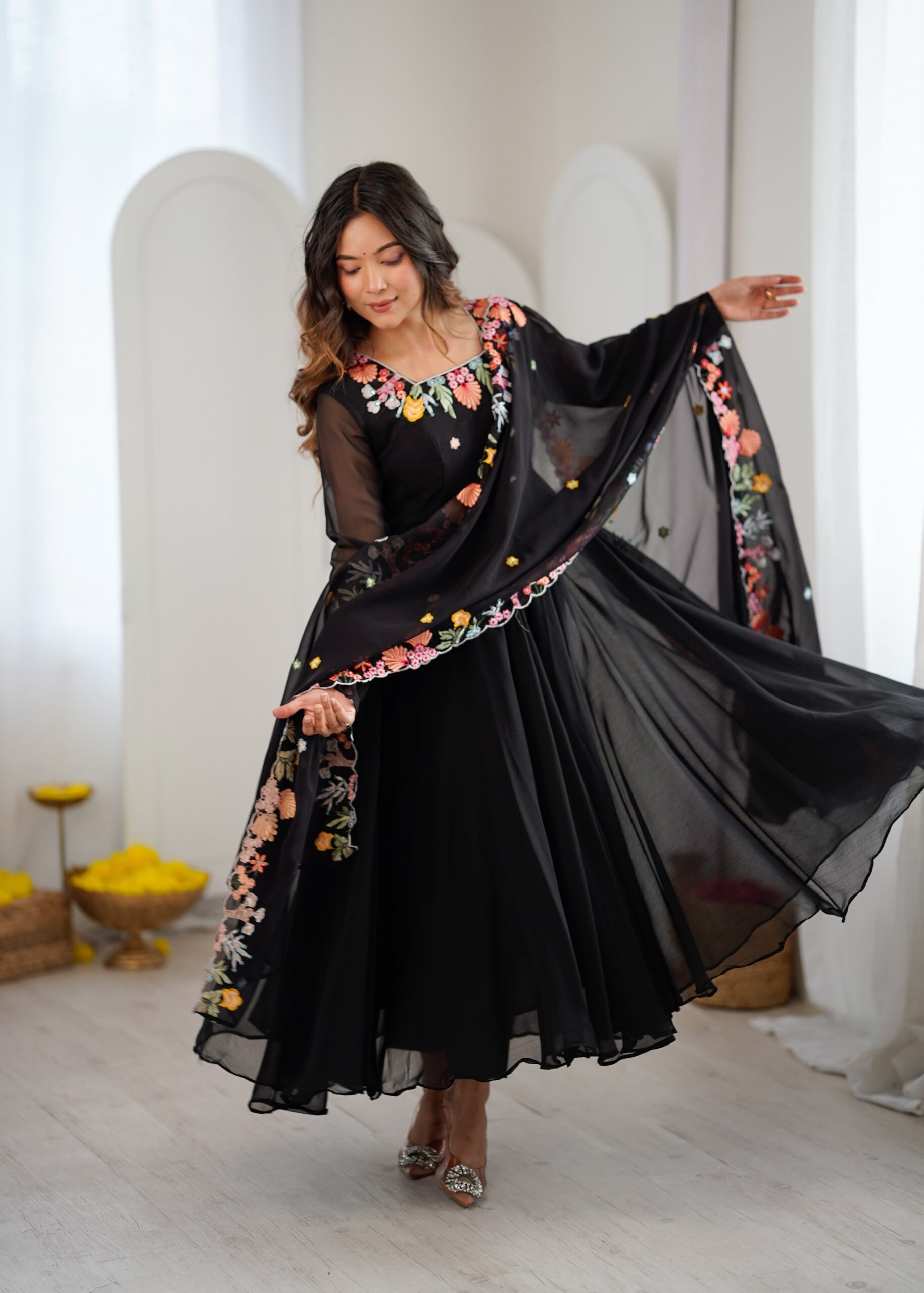NSR 901 Black Faux Georgette Salwar Suit with Lace Work & Embroidery Work. Introductory Price ₹2099. Delivery 4-6 Working Days. Shop now. | Casual Suits, Jump Suits, Creative suits, Designer Suits, Palazzo Suits, Party Wear Suits, Patiala Suits, Salwar suit, Straight Suits