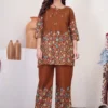 DIVA 137 Brown Pure Cotton Kantha work Elegant Kurti with Designer Work. Price 1749 - Delivery 4-6 Working Days. Shop now. | Bollywood Kurti, Creative Kurtis, Designer Kurti, Kurti, Party Wear Kurti, Selfie Kurti