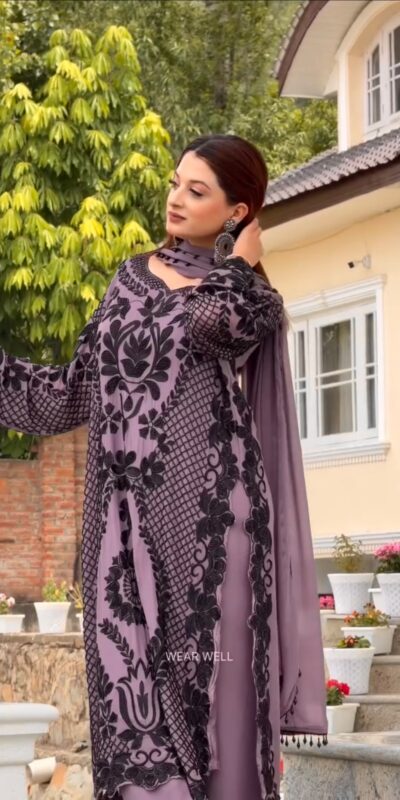 SRK 5364 Lavender Faux Georgette Salwar Suit erfect for Wedding, Party, Mehendi, Pongal, Reception – . Available at ₹2449 only. Delivery 4-6 Working Days | Casual Suits, Jump Suits, Creative suits, Designer Suits, Palazzo Suits, Party Wear Suits, Patiala Suits, Salwar suit, Straight Suits