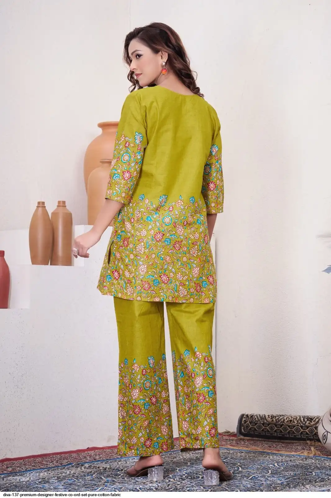 DIVA 137 Mehendi Pure Cotton Kantha work Elegant Kurti with Designer Work. Price 1749 - Delivery 4-6 Working Days. Shop now. | Bollywood Kurti, Creative Kurtis, Designer Kurti, Kurti, Party Wear Kurti, Selfie Kurti