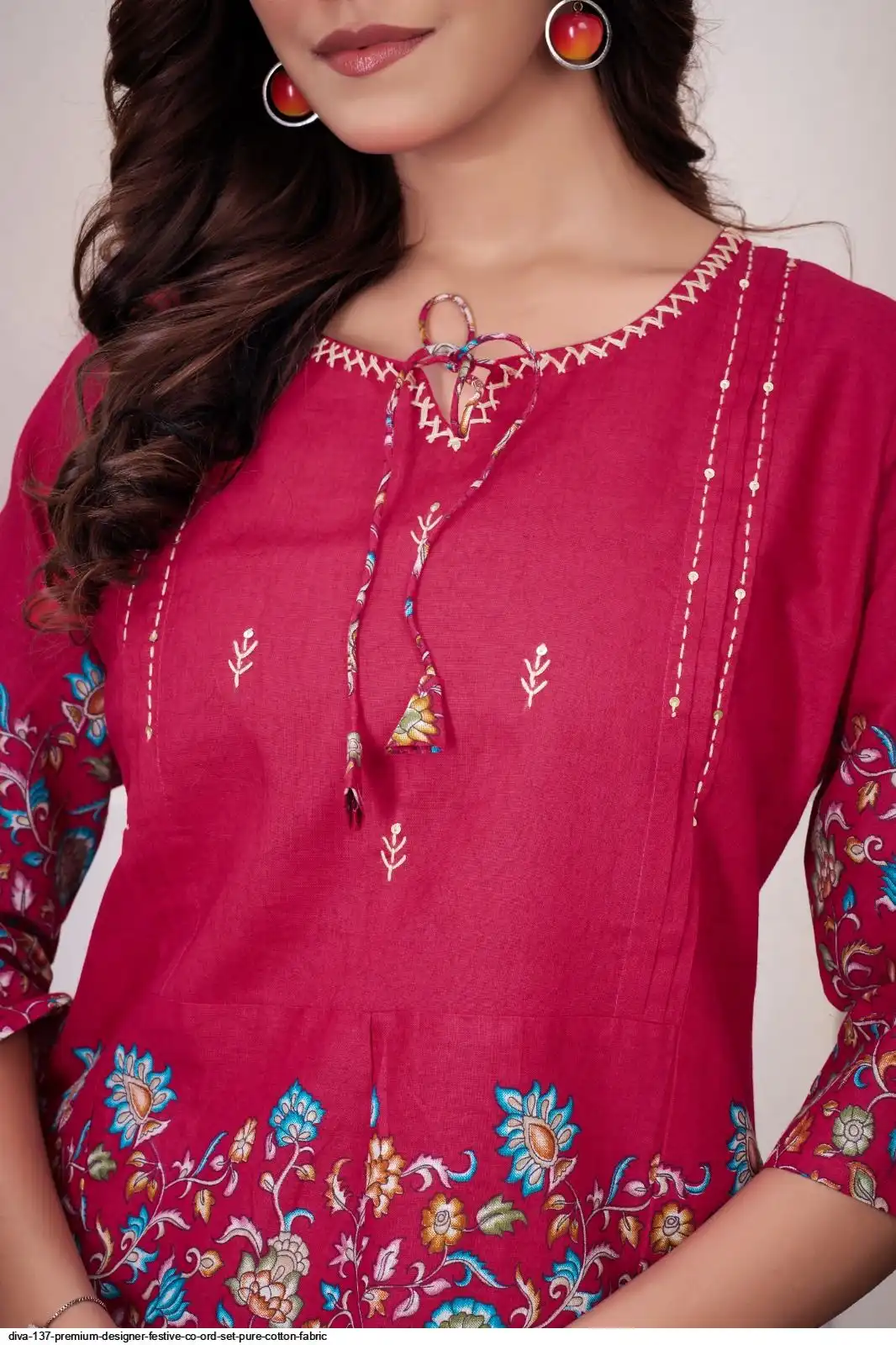 DIVA 137 Pink Pure Cotton Kantha work Elegant Kurti with Designer Work. Price 1749 - Delivery 4-6 Working Days. Shop now. | Bollywood Kurti, Creative Kurtis, Designer Kurti, Kurti, Party Wear Kurti, Selfie Kurti
