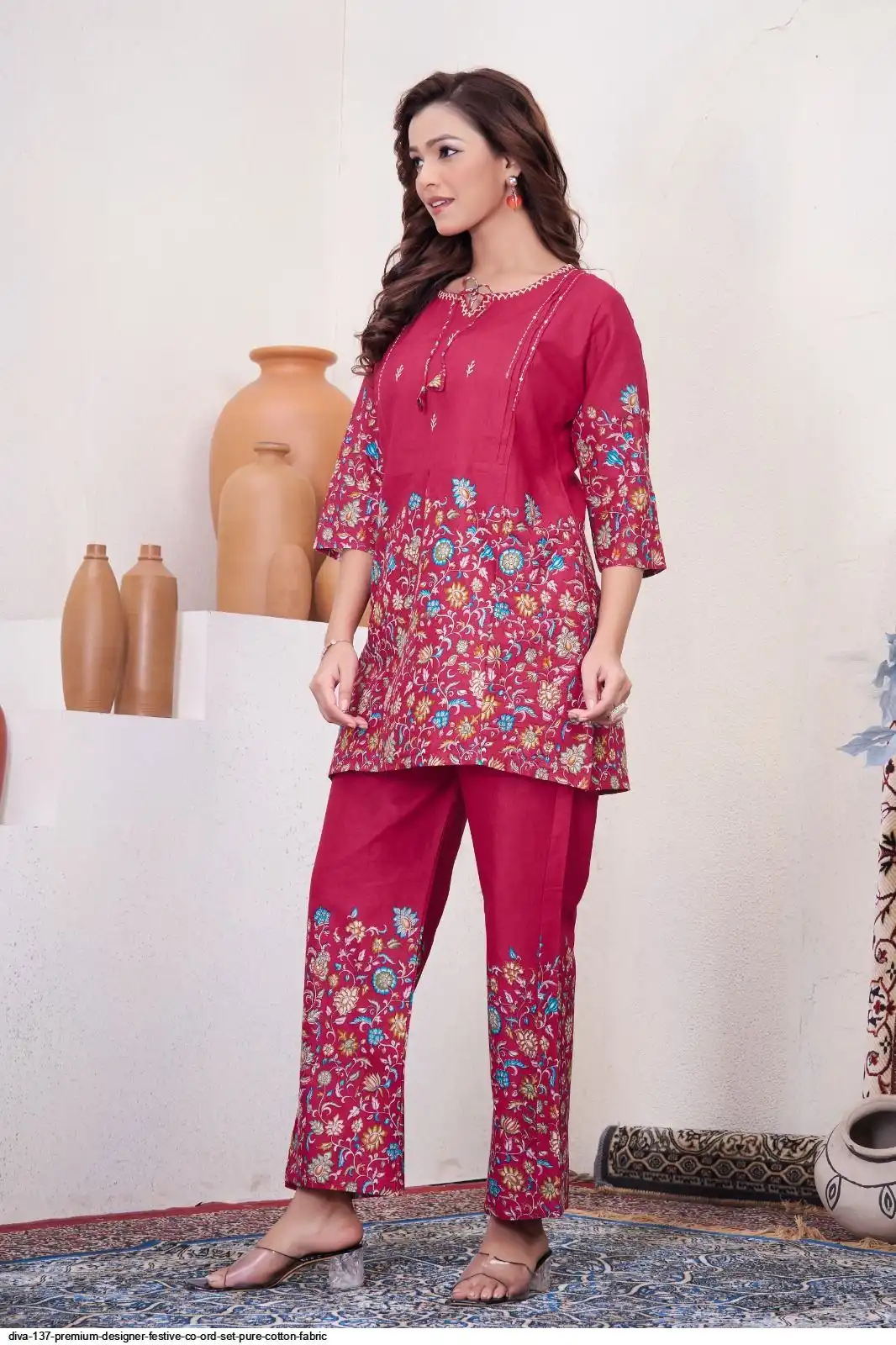 DIVA 137 Pink Pure Cotton Kantha work Elegant Kurti with Designer Work. Price 1749 - Delivery 4-6 Working Days. Shop now. | Bollywood Kurti, Creative Kurtis, Designer Kurti, Kurti, Party Wear Kurti, Selfie Kurti