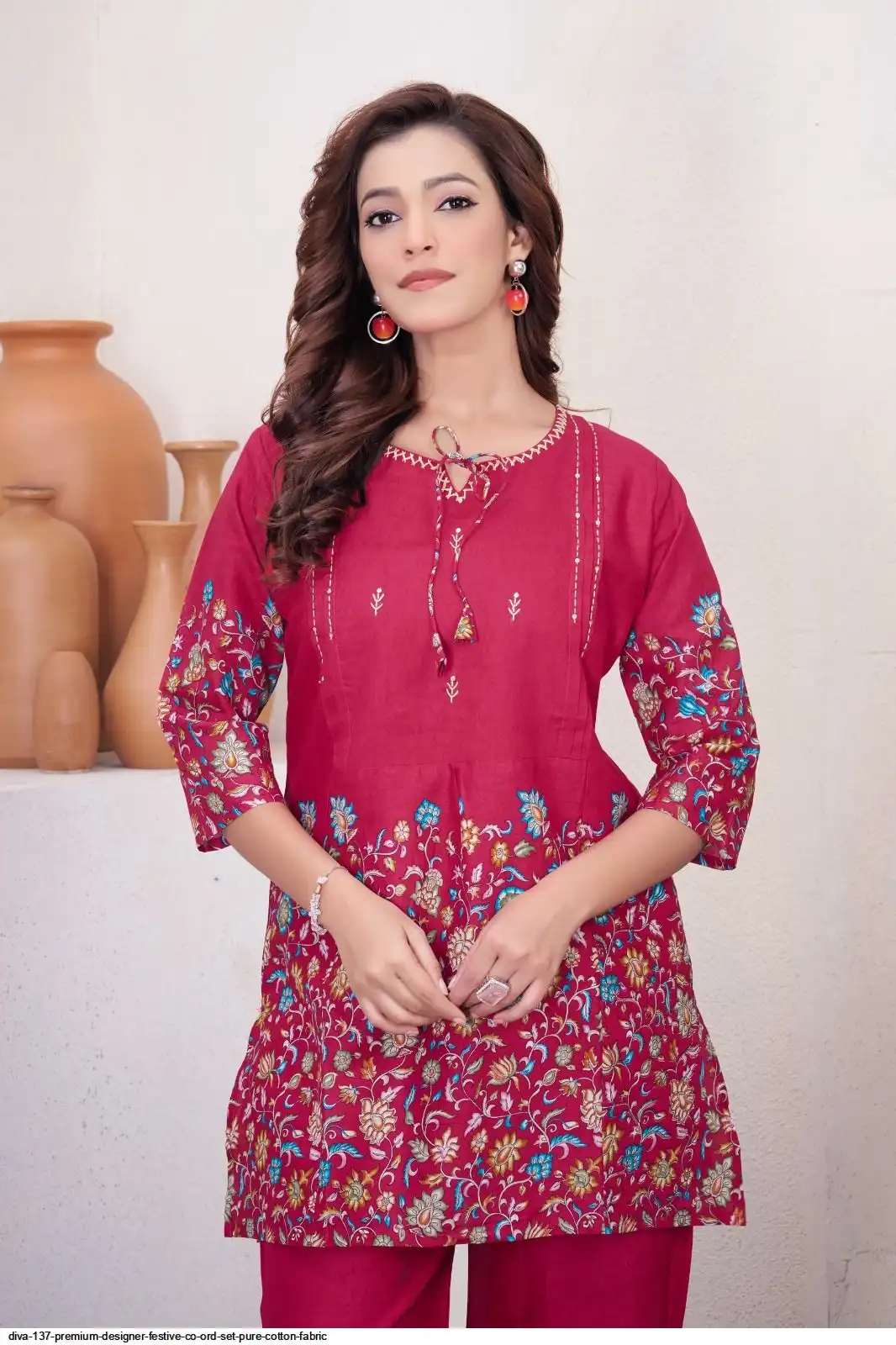 DIVA 137 Pink Pure Cotton Kantha work Elegant Kurti with Designer Work. Price 1749 - Delivery 4-6 Working Days. Shop now. | Bollywood Kurti, Creative Kurtis, Designer Kurti, Kurti, Party Wear Kurti, Selfie Kurti