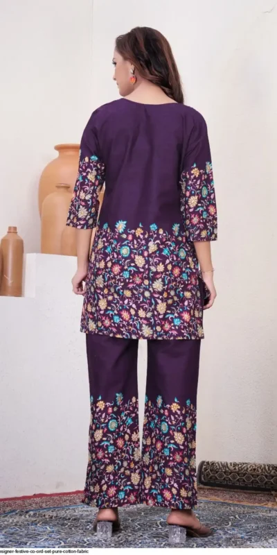 DIVA 137 Purple Pure Cotton Kantha work Elegant Kurti with Designer Work. Price 1749 - Delivery 4-6 Working Days. Shop now. | Bollywood Kurti, Creative Kurtis, Designer Kurti, Kurti, Party Wear Kurti, Selfie Kurti