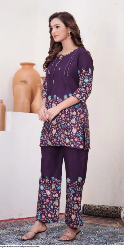 DIVA 137 Purple Pure Cotton Kantha work Elegant Kurti with Designer Work. Price 1749 - Delivery 4-6 Working Days. Shop now. | Bollywood Kurti, Creative Kurtis, Designer Kurti, Kurti, Party Wear Kurti, Selfie Kurti
