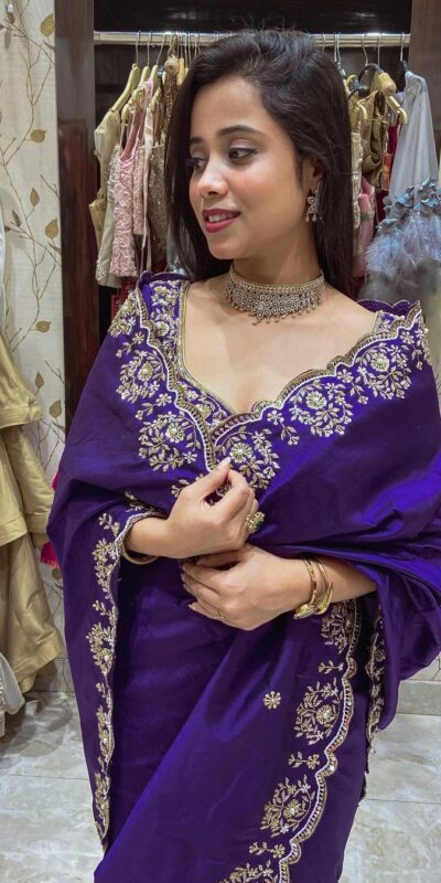 BT 398 Purple Purple Vichitra Silk Saree. Perfect for Wedding, Party, Holi, Anniversary, Engagement – Affordable Price ₹1799. Delivery 4-6 Working Days. | Creative Sarees, Bollywood Sarees, Designer Sarees, Embroidered Sarees, Ethnic Saree, Modern Digital sarees, Party Wear Sarees, Sarees
