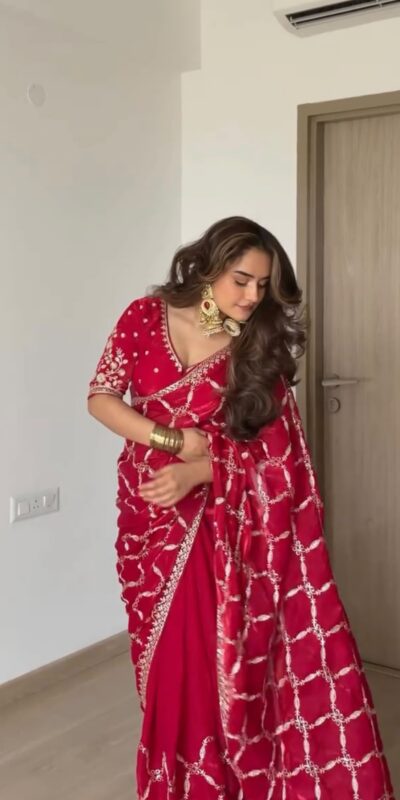 KD 634 Red Color Fendy Silk Saree With Sequins Work. Wedding, Party, Festive, Events Get it for ₹2399. Delivery 4-6 Working Days. Online Best Shop now. | Creative Sarees, Bollywood Sarees, Designer Sarees, Embroidered Sarees, Ethnic Saree, Modern Digital sarees, Party Wear Sarees, Sarees