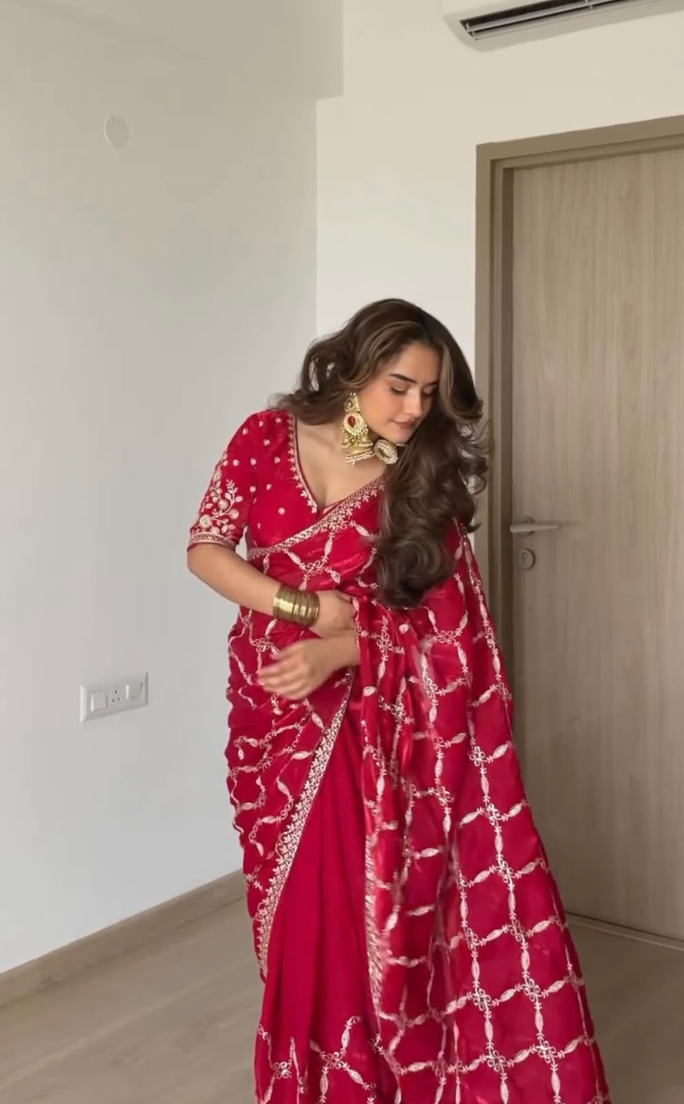 KD 634 Red Color Fendy Silk Saree With Sequins Work. Wedding, Party, Festive, Events Get it for ₹2399. Delivery 4-6 Working Days. Online Best Shop now. | Creative Sarees, Bollywood Sarees, Designer Sarees, Embroidered Sarees, Ethnic Saree, Modern Digital sarees, Party Wear Sarees, Sarees