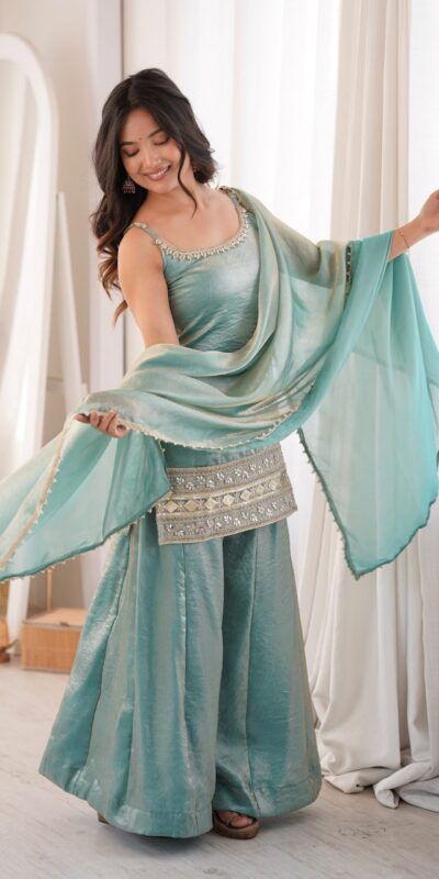 ZSR 3177 Sea Green in Doremon Crush Embroidery Work & Mirror Work Salwar Suit . Best Price ₹2099. Delivery 4-6 Working Days. Shop now. | Casual Suits, Jump Suits, Creative suits, Designer Suits, Palazzo Suits, Party Wear Suits, Patiala Suits, Salwar suit, Straight Suits