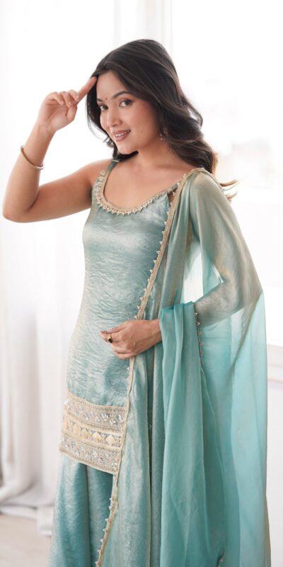 ZSR 3177 Sea Green in Doremon Crush Embroidery Work & Mirror Work Salwar Suit . Best Price ₹2099. Delivery 4-6 Working Days. Shop now. | Casual Suits, Jump Suits, Creative suits, Designer Suits, Palazzo Suits, Party Wear Suits, Patiala Suits, Salwar suit, Straight Suits